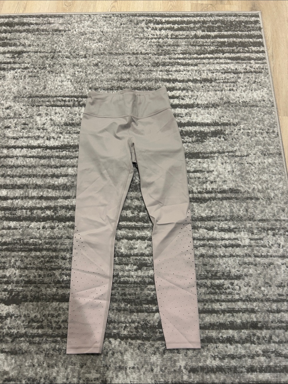 Athleta Mauve High-Waist Leggings with Perforated Lower Leg